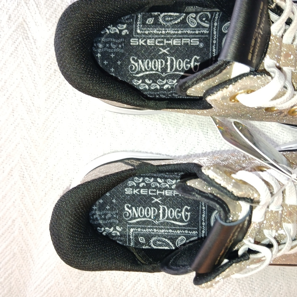 NWT Sz.7.5 Womens Skechers X Snoop Dog Snoop One Disco Ocelot Shoes - Picture 6 of 10